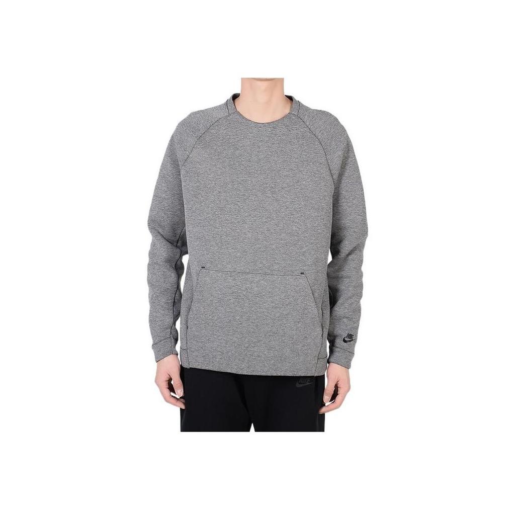 Nike Sportswear Tech Fleece Kangaroo Pocket Crew Neck Sweatshirt Men Tops Grey 805141-091