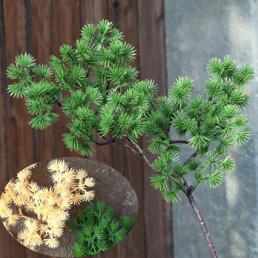 Green Artificial Pine Green Branch Handmade Fake Pine Leaves Simulation Pine Branch  Party Decor