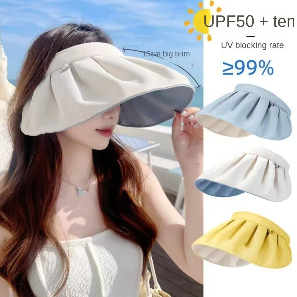 UV Protection Empty Top Shell Hat Breathable Sun Protection Hat Sunshade Hat Roll-up Headband