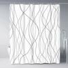 Creative Geometric Print Shower Curtains Red Black Gray Blue Simple Line Graphic Print Polyester Fabric Home Decor Bath Curtain