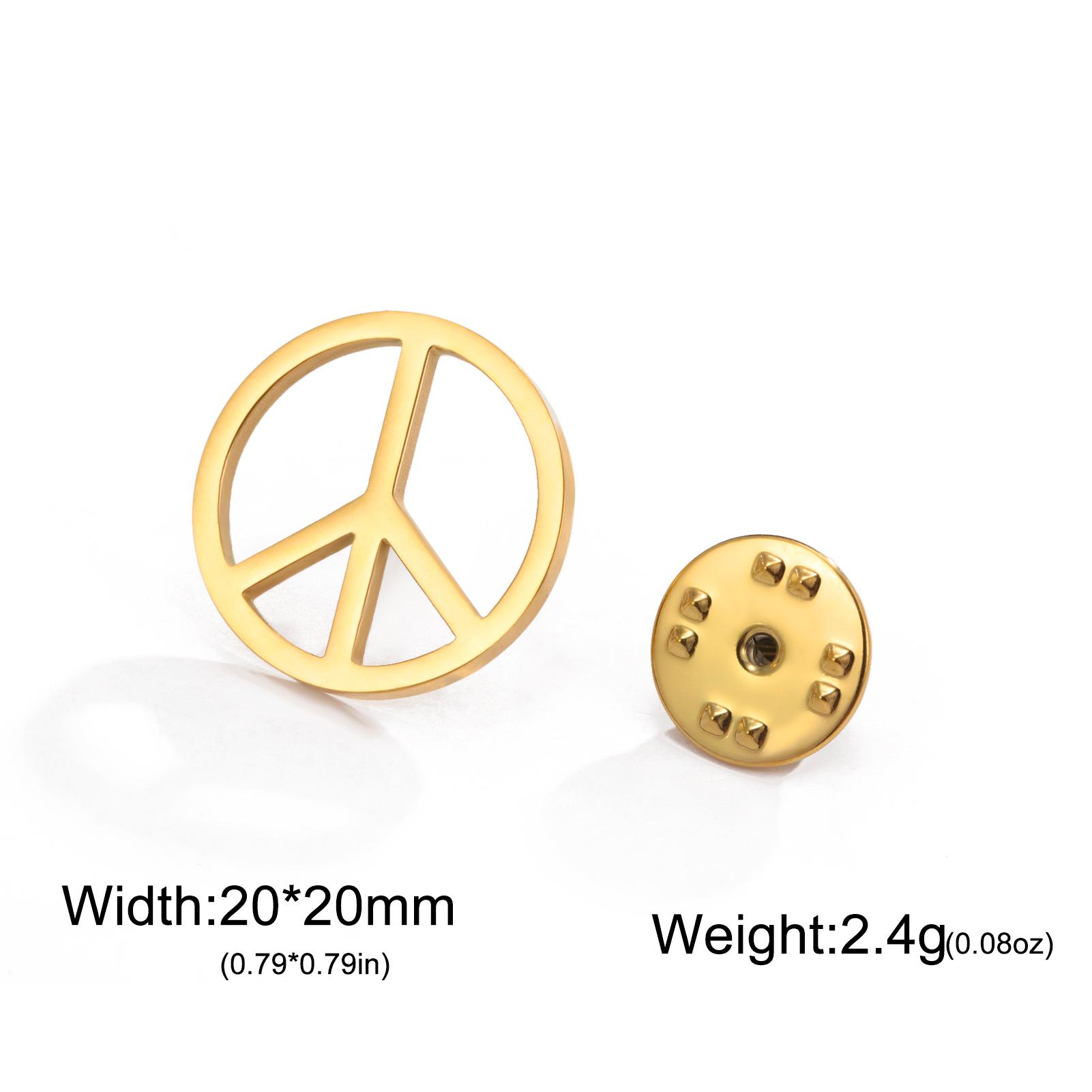 

Stainless Steel Peace Symbol Round Brooch for Women Men Suit Backpack Badge Pins Jewelry Accessories Amulet Gifts for Friends