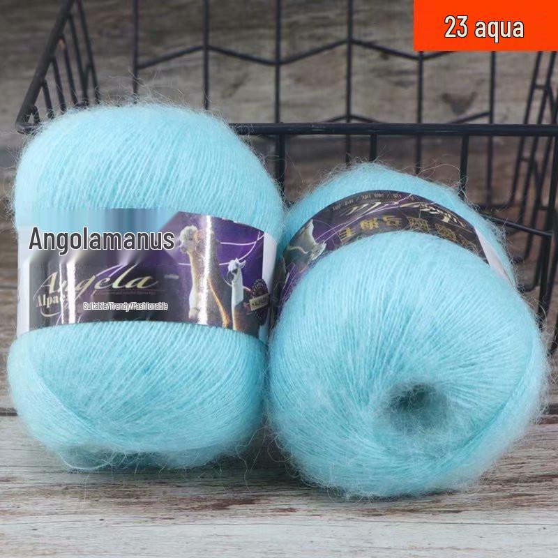 Hand-Knitted Medium Fine Angora Mohair Yarn - 42g Ball