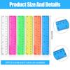 24Pcs Colorful Ruler Clear Plastic Rulers Clear Assorted Kids Measuring Straight Ruler With Inches Centimeters Millimeter Bulk B