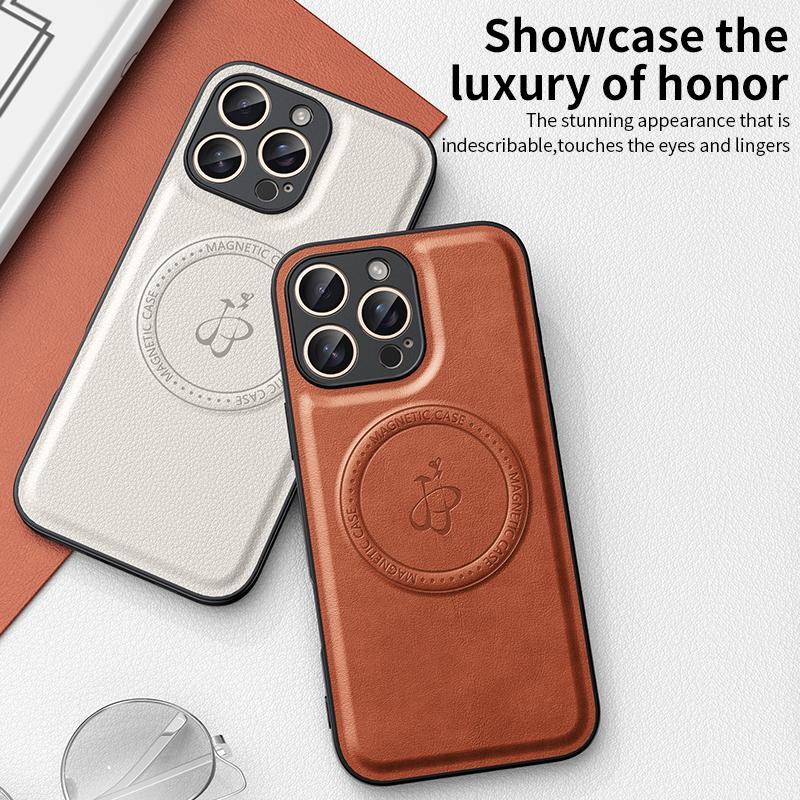 Magnetic Stand Holder PU Leather Phone Case For Magsafe iPhone 16 16E 15 14 13 12 11 Pro XS Max Wireless Charging Logo Cover