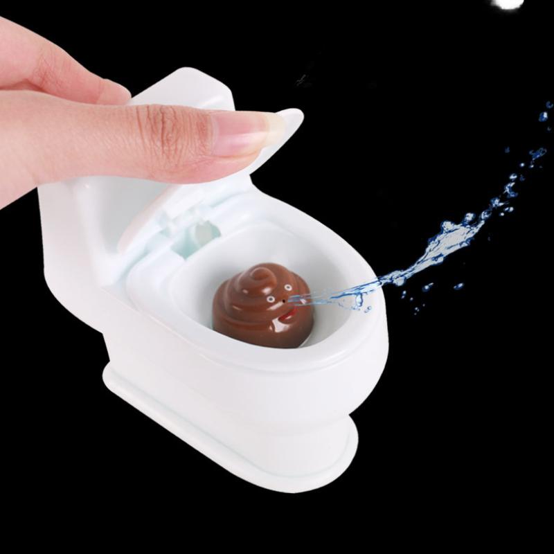 2PCS Mini Sprinkler Toilet Novel Spray Poop Water Simulation Toilet Toys Interesting Prank Spray Gun Joke Cary Toy