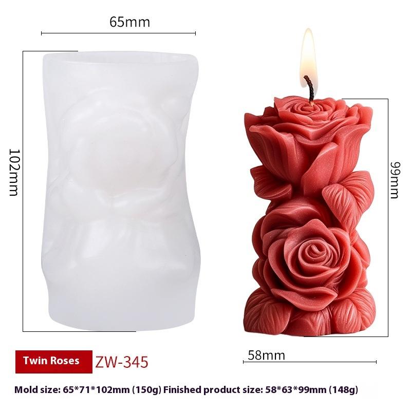 

3D Трояндова Свічка-Стовп Силіконова Форма Зроби Сам Геометрична Квіткова Колона Свічка Гіпсова Прикраса Форма Весільний Декор