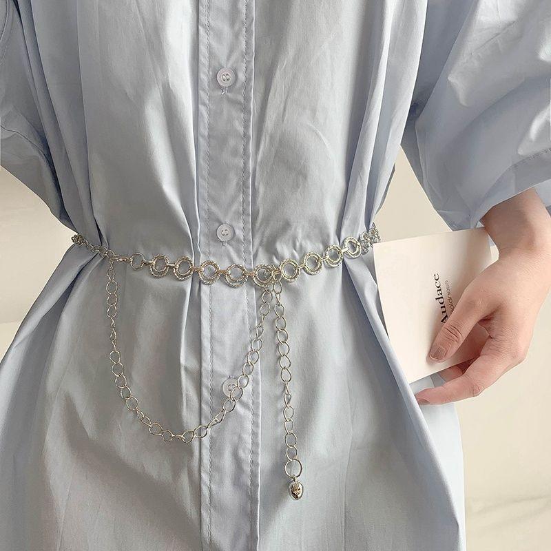 Waist Minimalist Trendy Chain For Feminine Outfits Featuring Rhinestones Gleaming