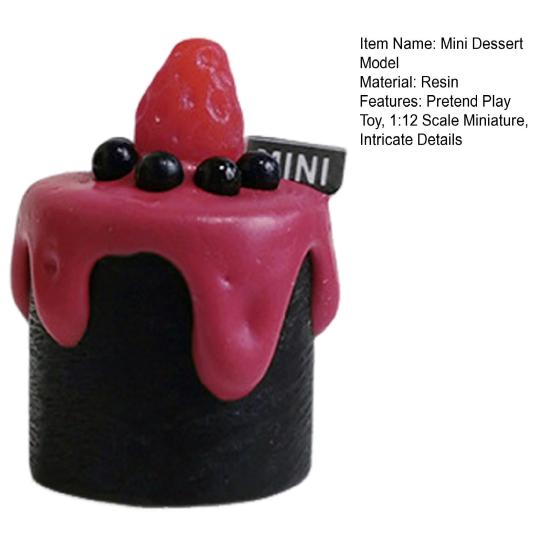 Mini Dessert Model 1:12 Scale Miniature Cake Handmade Resin Food Accessories for Doll Mansion Decoration Kids Pretend Play
