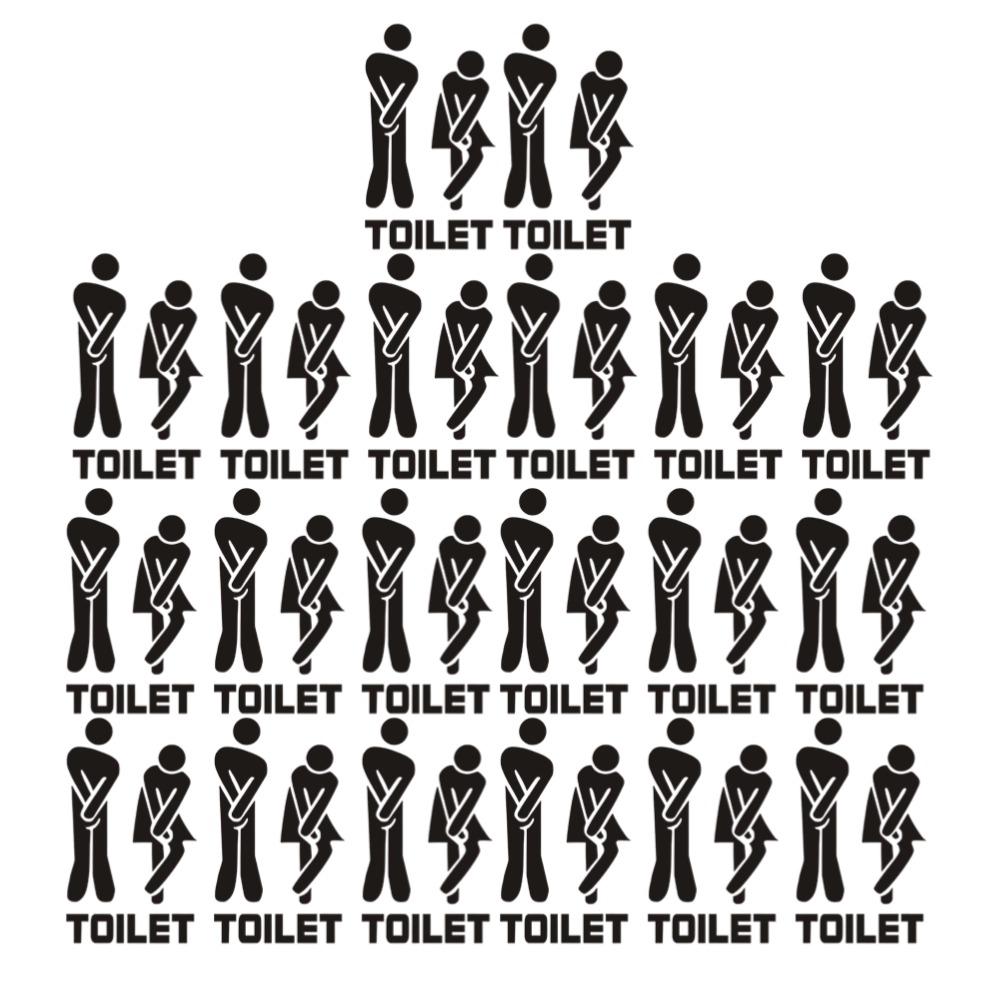Creative Funny Toilet Wall/Door Stickers Bathroom Decoration Vinyl Home Decor Decals Waterproof Poster Wallpaper On The Wall