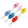 6Pcs Slipper Keychain Assorted Colors Soft Flexible Silicone Portable Hole Shoes Keychain for Bag Backpack Clothes
