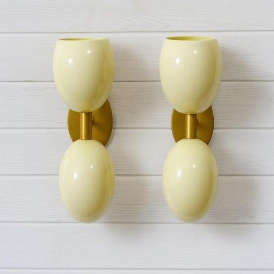 

Mid Century Wall Sconces Diabolo Design Pair Hard Wired