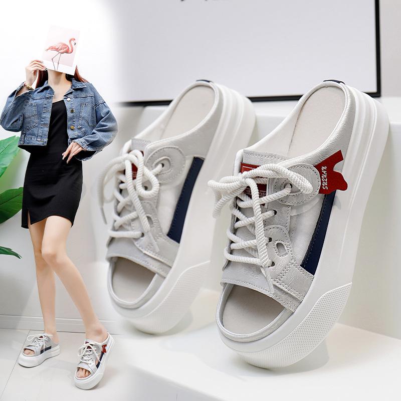 Scarpe Da Ginnastica Uomo Senza Tacco – Pantofole In Rete Traspirante, Slip-on, Comode Per Interno/esterno, Colore Bianco Cachi, Taglia 45