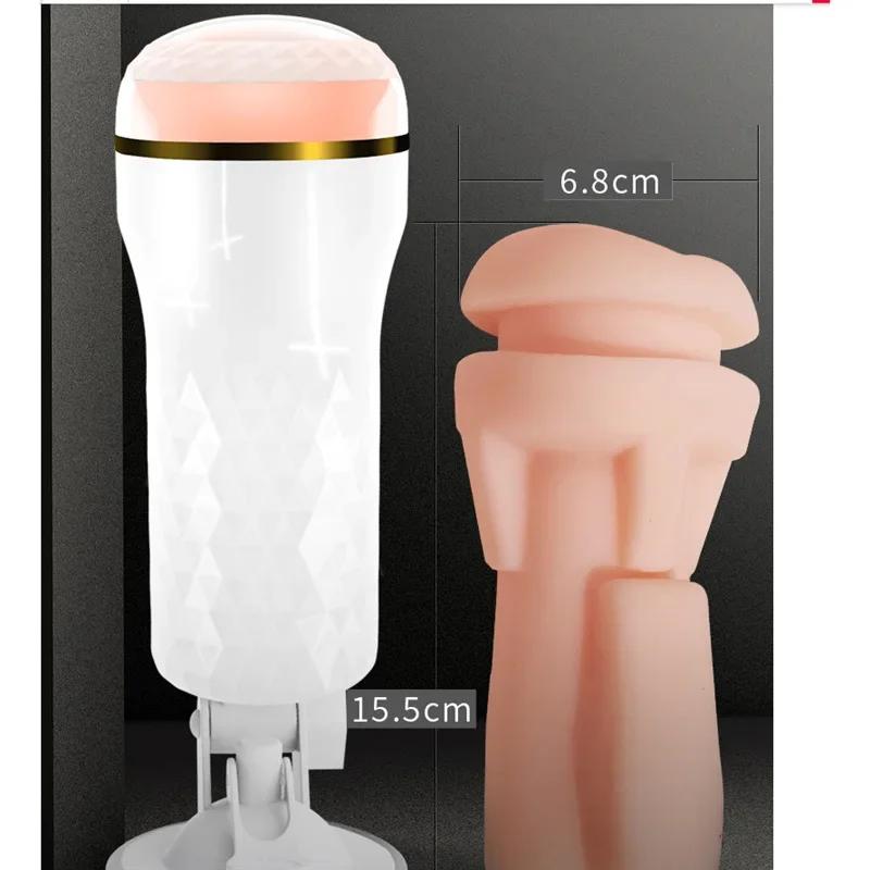 3D Textured Sucking Masturbation Cup Pocket Pussy Suction Cup Penetration Anal Real Oral Vaginal Anal Masturbation Sex Machine