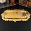 New European Lace Square Tray Gold Plated Tray Afternoon Tea Fruit Snack Cake Tray Steak Tray