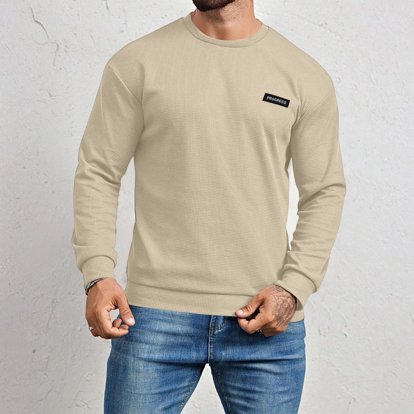 

Мужская рубашка с длинным рукавом в клетку Мужской свитшот с круглым вырезом однотонный топ S бежевый