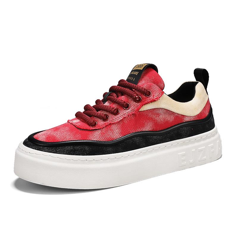 Hot Fashion Red Casual Canvas Sneakers Men Hip Hop Designer Canvas Shoes Man Breathable Vulcanized Shoes Men Skateboard Sneakers