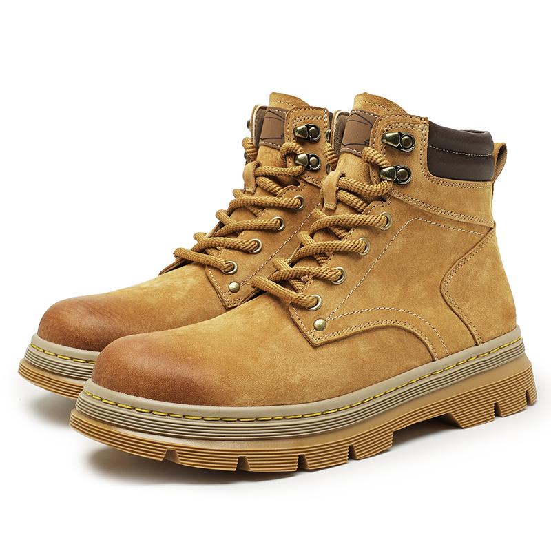 

Fashion Autumn and winter men s boots High quality retro style Daily office and leisure business shoes Thick bottom luxury Outdoor 45