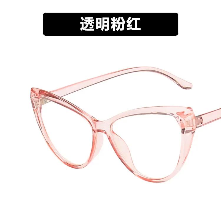 Cat Eye Frame Glasses Women Anti Blue Light Reading Glasses Spectacles Computer Decorative Eyeglasses Face Decor Plain Eyewear
