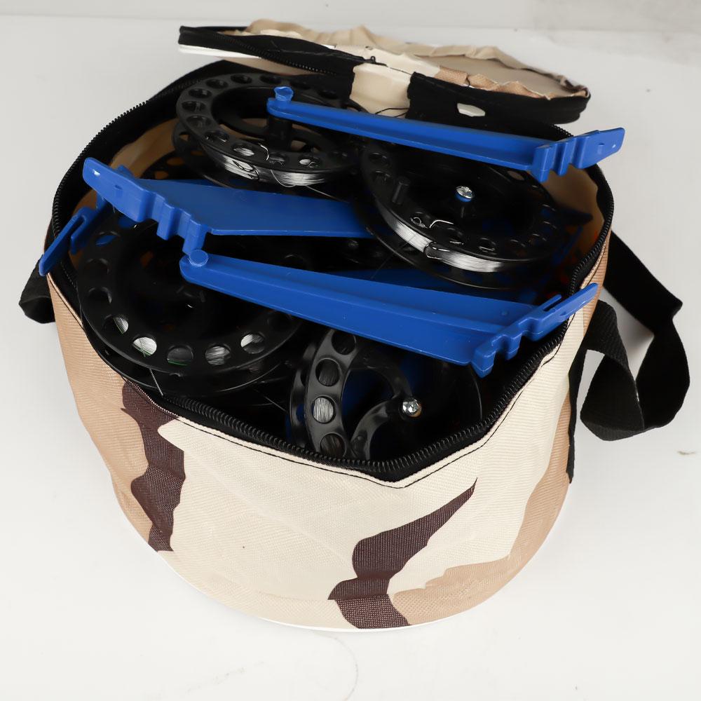 Winter Ice Fishing Pole Bag Set with Automatic Fishing Platform 10pcs Portable Kit for Outdoor Fishing