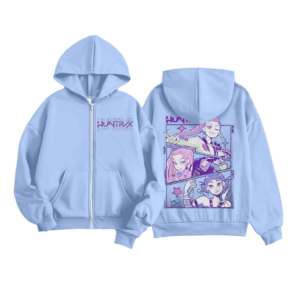 Kids Fashion Women's Lightweight Long Sleeve Zipper Hoodie Printed Hoodie With Pockets