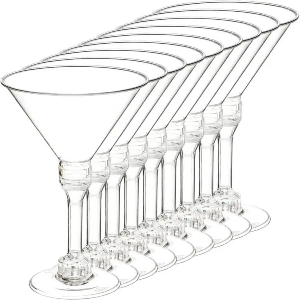 20 Pcs Clear Plastic Margarita Glasses Unbreakable Goblet Disposable Wine Glass  Cocktail