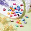 200 Pcs Multicolor Polymer Clay Flower Butterfly Rose Colorful Beads Spring Theme Loose Spacer Beads for Jewelry Making