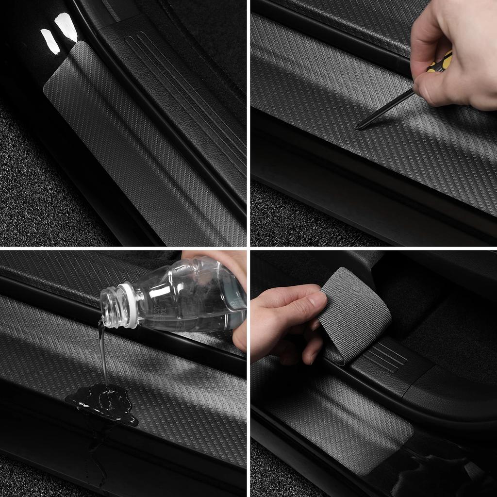 High-quality Carbon Fiber Car Door Sill Protector Sticker For Mercedes Benz AMG Class W204 W205 W203 W206 W220 W211 W212 GLC CLS