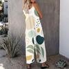 Women Spaghetti Strap Jumpsuit Cartoon Night Moon Cloud Star Print Wide Leg Pants With Pockets