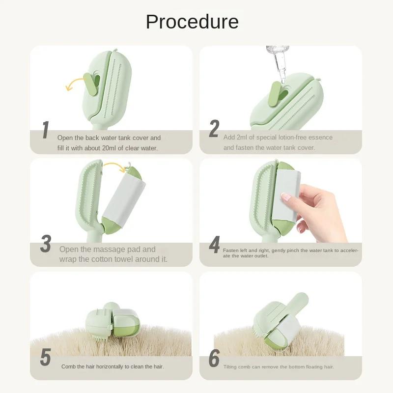 Easy and Convenient Cat Grooming - Complete Set of Hair Comb, Wet Wipes and No-wash Spray Cat Supplies Pet Products