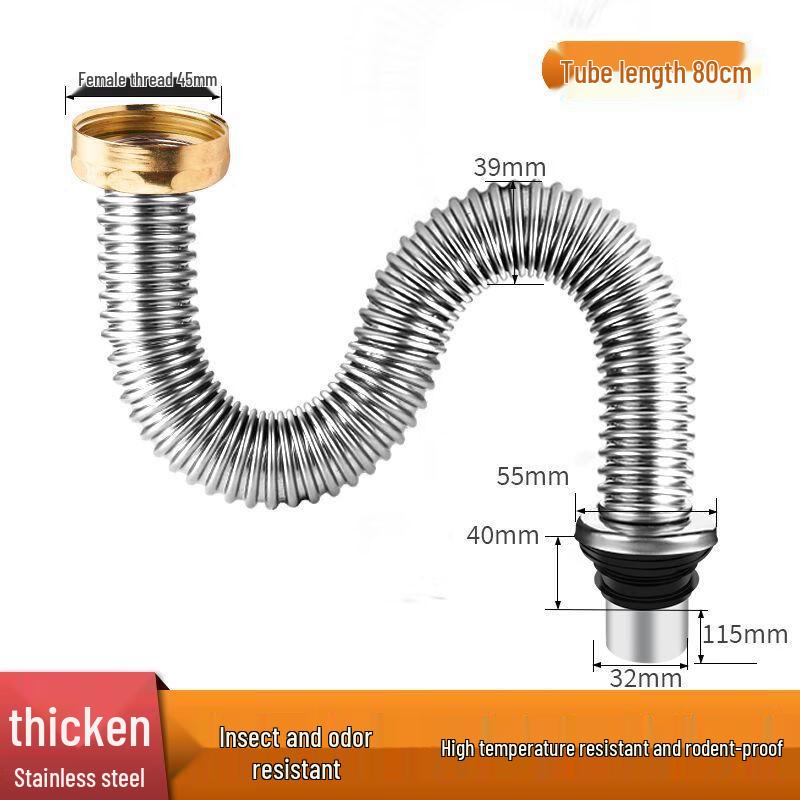 

Комплект сливной трубы для одинарной мойки ZISIZ из нержавеющей стали