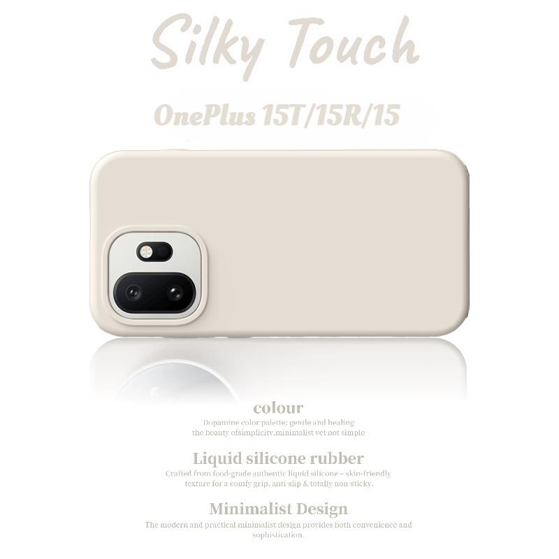 Macaron Color Real Liquid Silicone Shockproof Soft Case For Oneplus 15T 15R 15 13T 13/12R 5G Skin Fleece Anti-fingerprint Cover