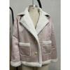 2026 New Women's Faux Fur Collar Jacket, Winter Warm Plush Cozy Casual Outwear with Fashionable Lapel Design for Cold Weather