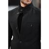 Men's Casual Cut Windproof Buttoned Long Black Cuff Coat