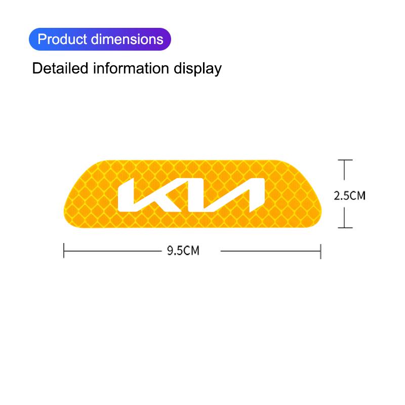 RGC1 4Pcs Car Stickers Door Opening Reflective Warning Sticker Valve For KIA K5 K9 Sorento Ceed Sportage Carnival Stinger Niro Soul