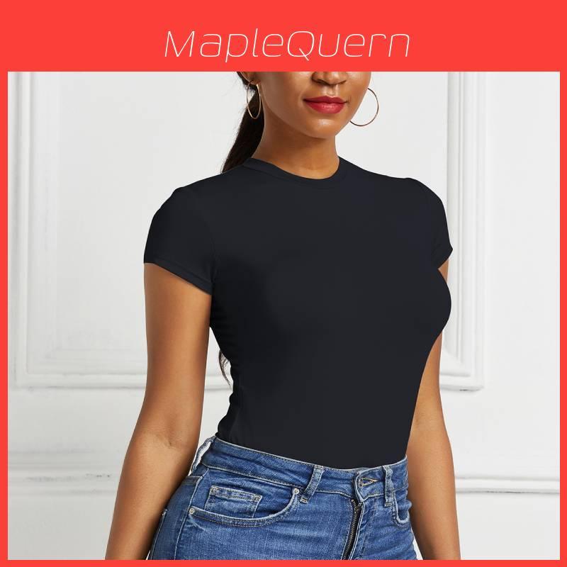 Elegante T-shirt da donna con design a patchwork per il tempo libero e l'ufficio
