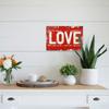 1PC Vintage-Style 'LOVE' Metal Tin Sign, 8x12 Inch - Distressed Red Heart, Rustic Wall Decor For Home & Living Room