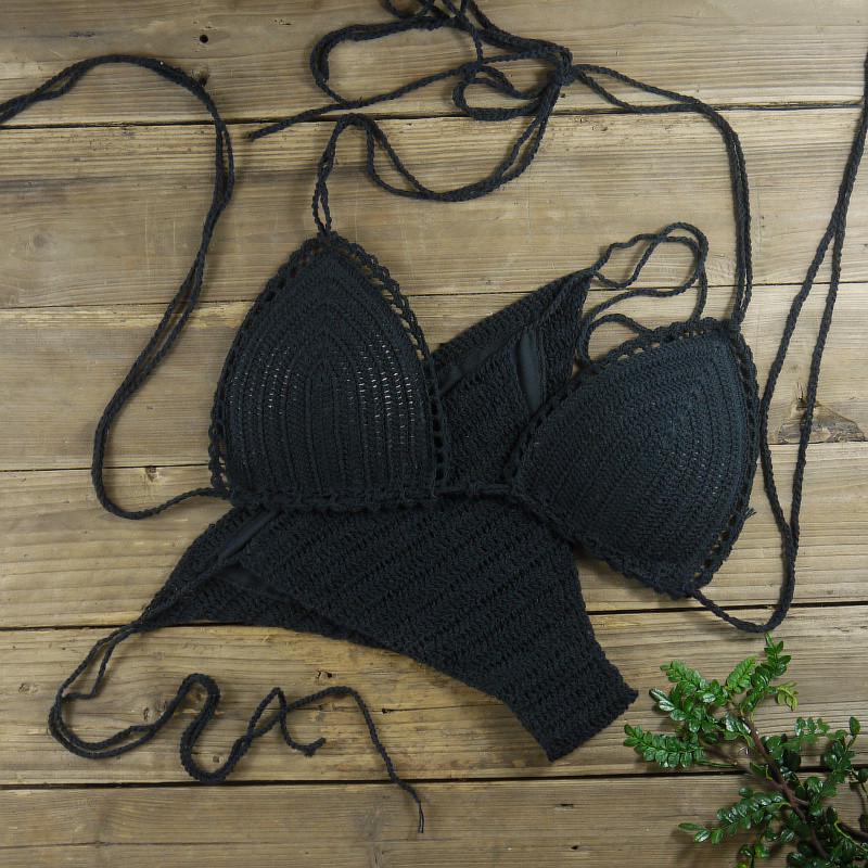 Handmade Crochet Cotton Push-up Bikini Set