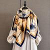 New Autumn Winter Women Cashmere Scarf Thick Warm Shawl Lotus Flower Print Fashionable And Versatile Elegant Scarves