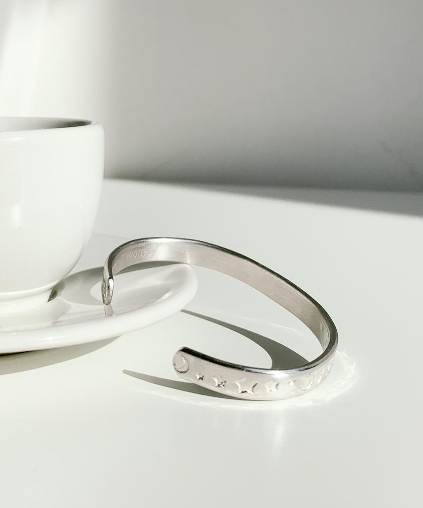 Sabona London F-Wg7 White Gold Celeste Bangle Bracelet Limited Edition