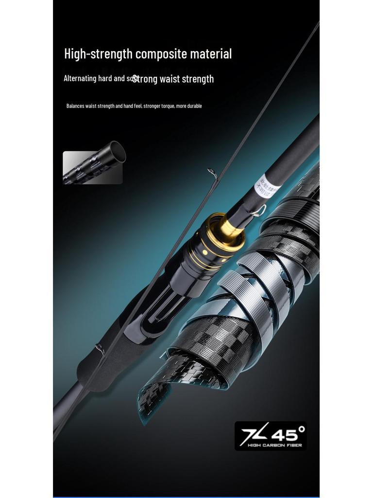 Ultra-Light Ultra-Hard Portable Sea Fishing Rod for Long-Casting Black Fish Lure