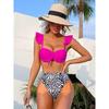 2025 Neues Push-Up Sexy Bikini Set High Waist Badeanzug Damen Bademode Mujer Spitze Rüschen Bandage Badeanzug 2-teiliges Set Schwimmen