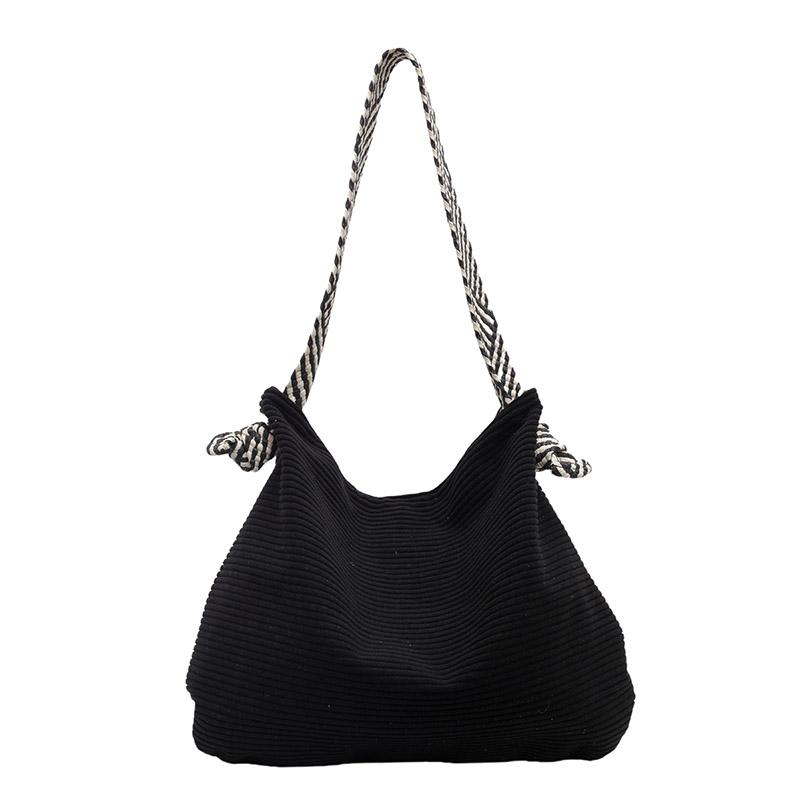 New Autumn Velvet Bag Lazy Wind High Capacity Leisure Unique Shoulder Armpit Bag Light Practical Solid Color Bag