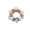 Fashion Paux Pearl Brimmed Hair Tie Glitter Rhinestone Decor Hair Rope Retro Style Scrunchies  Elastic Beaded For Women Girl