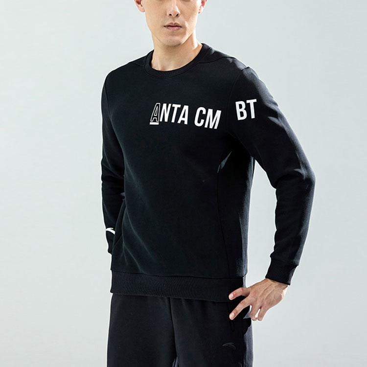 Anta Variety Training Collection Sweatshirts Men's Black Crew Neck Moderate Regular 952147703-3