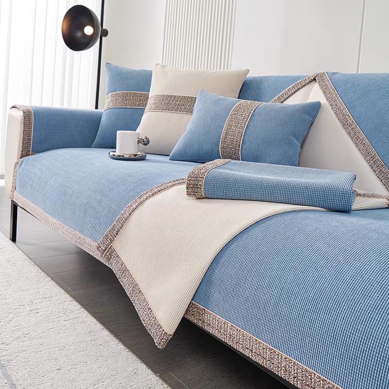 Sofa Cushion Universal Chenille Fabric Non-slip Seat Cushion Simple Leather Sofa Cover Suitable for Home Decoration In Offices, Bedrooms, Living Rooms