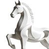 Standing Horse Statue Modern Geometric Horse Ornament Large Base Matte White Art Figurine for Home Office Living Room Decor Luck Wealth Gift