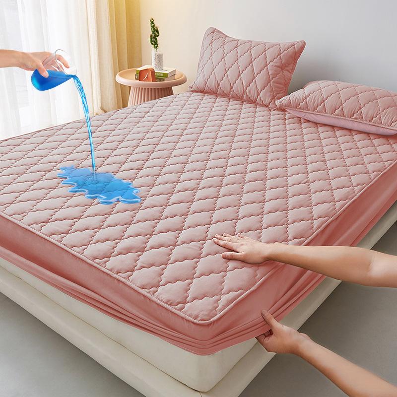 Water Wash Cotton Quilted Waterproof Bedspread Mattress Protector Non Slip Urine Pad Dustproof Bed Cover 3 Piece Set