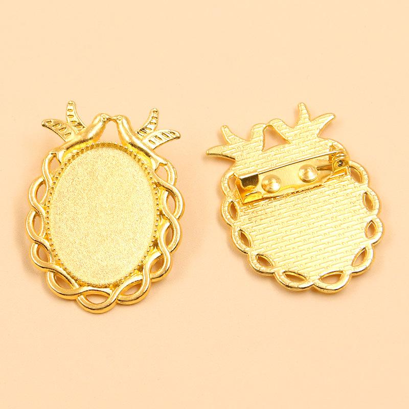 7 Styles 18x25mm Gem Brooch & Pendant Base Holder for DIY Accessories
