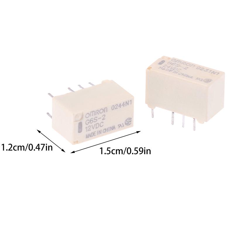 1 Pcs  G6S-2 5Vdc 12Vdc 24Vdc Signal Relay 8Pin Dc 5V 12V 24V 2A Mini Signal Switch Relays