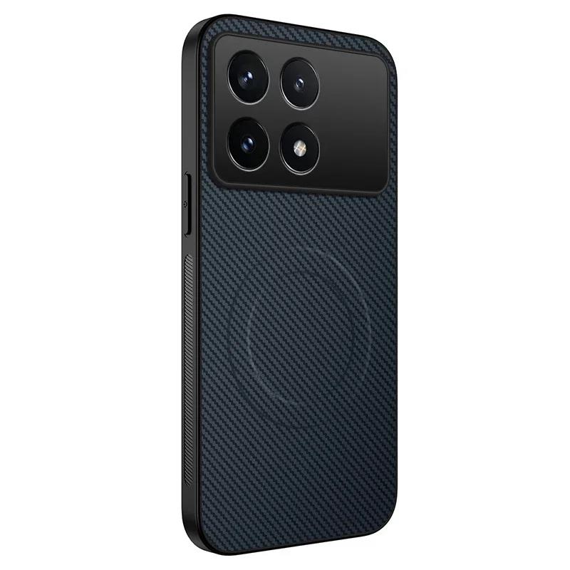 Shockproof Carbon Fiber Soft Phone Case For POCO X7 X6 Pro F6 Pro F7 Ultra C61 C71 C75 M7 Magnetic Wireless Charging Cover Cases